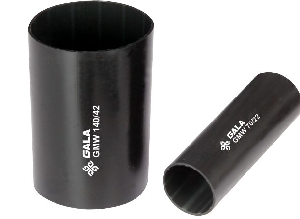 Two GMW heat shrink couplers, GMW 140/42 and GMW 70/22, as supplied